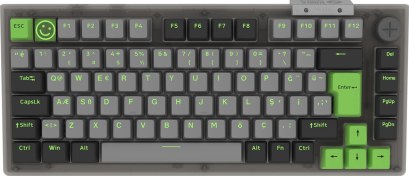 Resim Hawk Gaming Hk610 Gateron Switch Rgb Lcd Tri-mode Kablosuz/bluetooth %75 Gaming Klavye 