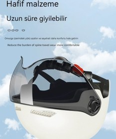 Resim Maoyaya Kısa Ayna + 3c Sertifikalı Unisex Açık Motosiklet Kaskı Beyaz, Moda Tasarımı Beyaz 