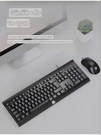 Resim HP KM100 Kablolu Klavye Mouse Set İngilice Q 
