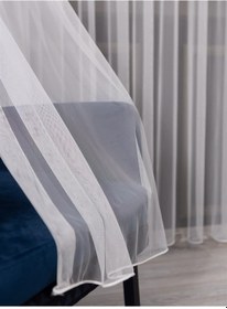 Resim Petek Dokulu Eteği Kurşunlu Grek Tül Perde / Ölçünüze Özel Dikim 