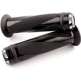 Resim Hightower Siyah 7/8'' 22mm Kaymaz Motosiklet Gidon Tutacağı Honda Yamaha Suzuki Kawasaki Dirt Bike 