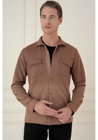 Resim Efor G 1578 Slim Fit Camel Klasik Gömlek Camel 