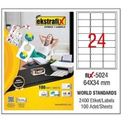 Resim Ekstrafix Lazer Etiket 100 Yp 64X34 Laser-Copy-Inkjet Fix-5024 