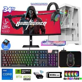 Resim Xaser Delux X111 i7-14700F 16 GB 512 GB M.2 NVMe SSD 12 GB RTX4070 Super 34" Free Dos Masaüstü Oyuncu Bilgisayarı 
