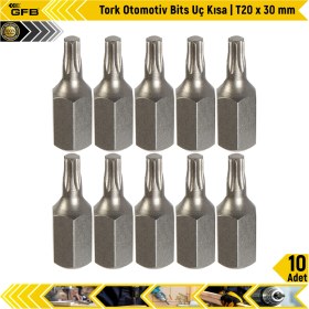 Resim Gfb Tork Otomotiv Bits Uç Kısa | T 20 x 30 mm | 10 Adet 