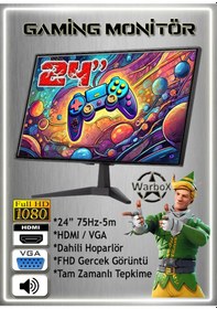 Resim Warbox Alpin i3-7100 16 GB 256 GB SSD 250 GB HDD 4 GB R7240 24"W10P Masaüstü Oyuncu Bilgisayarı 