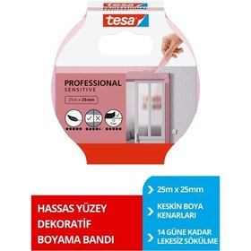 Resim Profesyonel Maskeleme Bandı, Hassas Yüzeyler İçin, Keskin Kenar Boya Bandı, 25mx25mm 