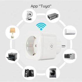 Resim Led Wi-fi Akıllı Priz Uzaktan Telefonla Kontrol Edilebilir 16 Amper Beyaz Tuya, Google Asistant, Amazon Alexa Uyumlu 1 
