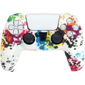 Resim Ps5 Controller Gökkuşağı Seri Koruyucu Silikon Kılıf Model-1 