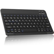 Resim Ultra-İnce Şarj Edilebilir Kablosuz Klavye Taşınabilir Kompakt Kablosuz Klavye Android Windows Tablet Akıllı Telefon Cep Telefonu iOS iPhone iPad, iPad Pro, iPad Air, iPad Mini için (Siyah) 
