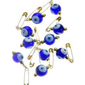 Resim Hdmarketim Maşallahlık Iğneli Cam Nazar Boncuğu 10 Adet 1.Cm 5966 