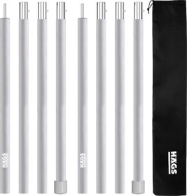 Resim Haegs Ayarlanabilir Tarp Tente Direkleri, 2 Li Set, Teleskopik Alüminyum Çadır Gölgelik Branda Direkleri, Kamp Direği Katlanabilir Hafif Karavan Araç Yan Tente Direği - Gümüş 