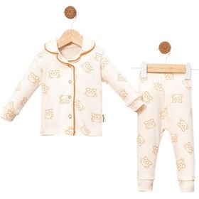 Resim Celira Bbc Kahve Lüks Çıtçıtlı Kız Bebe Pijama Takımı Kahverengi 
