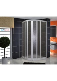 Resim Teknesiz Oval Duşakabin Plastik Camlı Beyaz Profilli Beyaz 