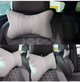 Resim Oto Koltuk Boyun Yastığı - Gri 2'li 