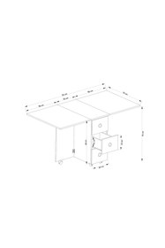 Resim dekor fim DF01107B Pratik, Katlanır, Açılır Kapanır, Beyaz 3 Raflı 3 Çekmeceli Mutfak, Yemek, Çalışma Masası 
