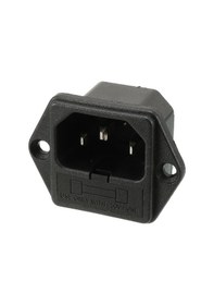 Resim Sigortalı C14 Şase Erkek Girişi Vida Montajlı Güç Kaynağı Soketi 