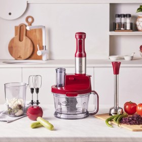 Resim Karaca Mastermaid Mutfak Robotu Çift Katlı 4 Kanatlı Bıçaklar 2000W Turbolu Güçlü Motor + Onerous Mutfak Tartısı 