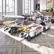 Resim 1628 Parça Yüksek Zorluk Dereceli Askeri Tank 8'li Montaj Modeli, Çalışma ve Oturma Odası Dekoratif Süsü Tatil Hediyesi 