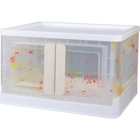 Resim Sunup SN-25883 72L Katlanabilir Plastik Saklama Kutusu Renkli Kapaklı Tekerlekli 40X64X37CM 