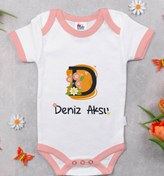 Resim BK Kids Kişiye Özel Pembe Bebek Body Zıbın - Model 109 