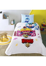 Resim Taç Lisanslı Brawl Stars Tek Kişilik Pamuk Pike Takımı 000000001000047437 