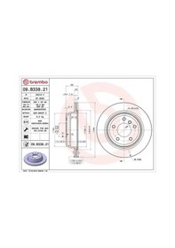 Resim Bmw 418i F36 Arka Fren Diski 2015-2019 Brembo 09b33821 2adettir 