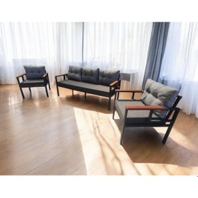 Resim Pimango Pielize Bahçe Ve Balkon Mobilyası Antrasit Gri 3+1+1 Anrasit - Gri 