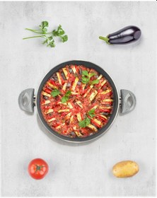 Resim Bonetti Granit Basık Pilav Ve Karnıyarık Tenceresi 24 Cm Gri 