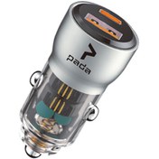 Resim pada TECH Şeffaf Metal 30W Araç Şarjı USB-C + USB-A Hızlı Şarj, LED Işık, iPhone Samsung Uyumlu 