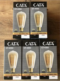 Resim Cata 5 Adet Ct-4350 Uzun Flament Rustik Led Ampul 4w 