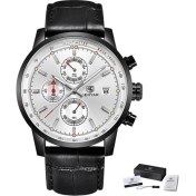 Resim Hanyang L Siyah Siyah Beyaz Benyar Moda Kronograf Spor Erkek Saatler Üst Marka Lüks Kuvars Izle Reloj Hombre Saat Saat Erkek Saat Relogio Masculino (Yurt Dışından) 