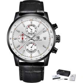 Resim Hanyang L Siyah Siyah Beyaz Benyar Moda Kronograf Spor Erkek Saatler Üst Marka Lüks Kuvars Izle Reloj Hombre Saat Saat Erkek Saat Relogio Masculino (Yurt Dışından) 