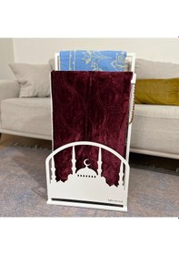 Resim Safa Premium Ön Korumalı Seccade Askısı, Seccadelik Beyaz Siyah 