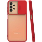 Resim Kılıfmania Samsung Galaxy A33 5g Kapak Lensi Açılır Kapanır Kamera Korumalı Silikon Kılıf - Kırmızı 