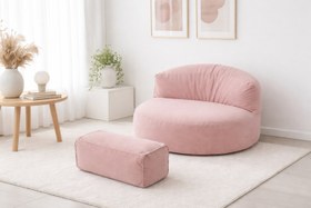 Resim Mila Modell Pembe Puff & Armut Koltuk Relax Koltuk & Ayak Puflu 