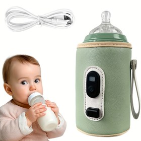 Resim Her mevsim için akıllı USB beslemeli süt şişesi ısıtıcı, tüm şişelere uygun, gerçek zamanlı sıcaklık göstergeli - taşınabilir ve çok fonksiyonlu. Renk Seçenekleri: Pembe, Yeşil 