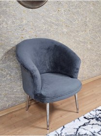 Resim ZAFİR Tekli TEDDY Krom Kaplama Sivriltme Ayak Çay Seti Koltuk Tekli Berjer , Balkon, Salon, Ofis 