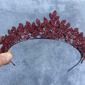 Resim Hobigram Kırmızı Jessie Model Şık Taşlı Kına Ve Gelin Tacı Saç Aksesuarı 