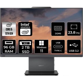 Resim Lenovo Thinkcentre Neo 50A Gen 5 i5 13420H All In One Bilgisayar 96GB RAM 2TB SSD 23.8" FHD Win11 Pro + Per4 USB 12SC000YTRP419 