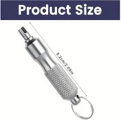 Resim Sunshine022 Silvery 1pc Portatif Paslanmaz Çelik Bijon Anahtarı Anahtarlık Dayanıklı Metal 