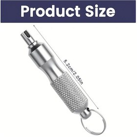 Resim Cloud011 Silvery 1pc Portatif Paslanmaz Çelik Bijon Anahtarlığı Araç Lastiği Valf Çıkarıcı 