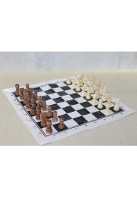 Resim Güler Kaligrafi Ahşap Satranç Taşı 9 Cm 