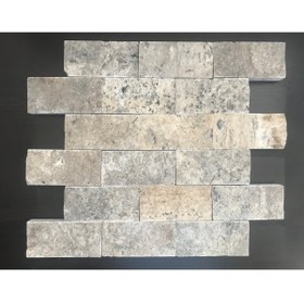 Resim Doğaltaş Silver 5x10 cm Patlatma Duvar Kaplama 