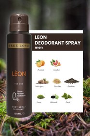 Resim FREE LOVE Leon Edp Erkek Parfüm 100 ml Ve Deodorant 150 ml 3 Adet 