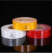 Resim Wangxi Beyaz 25 Milyon Uzunluk 25m Genişlik 5cm Araba Yansıtıcı Uyarı Kırmızı Beyaz Şerit Motosiklet Sticker Reflektif Bant 