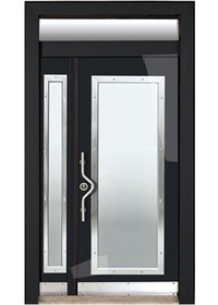 Resim Tezwood Tez-0144 Siyah-camlı Model Bina Giriş Kapısı 
