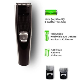 Resim Goldmaster GM-8100 Fiyaka Şarjlı Saç Kesme traş Makinesi 