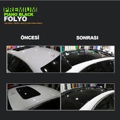 Resim Piano Black Parlak Siyah Cam Tavan Görünümlü Folyo 100cm X 152cm 