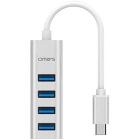 Resim Omars USB Type-C 5 Gbps 4 Portlu USB 3.0 Hub Çoklayıcı Beyaz 